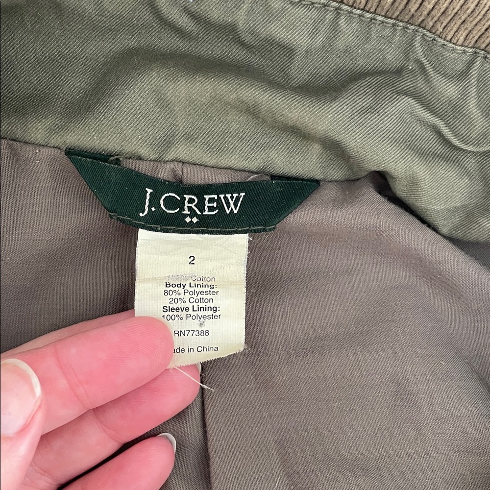 J. Crew Olive Bomber Jacket - Picture 3 of 5